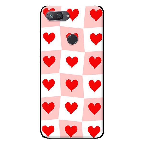 Ốp in cho Xiaomi Mi 8 Lite Trái TIm Ô Vuông - Hàng chính hãng