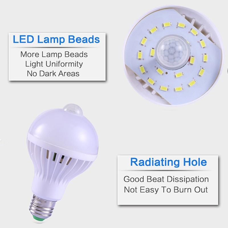 Bóng đèn Led Cảm biến chuyển động PIR Bóng đèn thông minh 5W 7W 9W E27 Bóng đèn Led 220V Cảm biến âm thanh rađa Cảm biến giọng nói Bóng đèn thông minh cho ngôi nhà