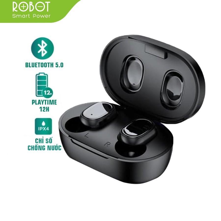 Tai Nghe Không Dây ROBOT Bluetooth 5.0, Công Nghệ Chống Nước IPX4, Âm Thanh Sống Động - Hàng Chính Hãng