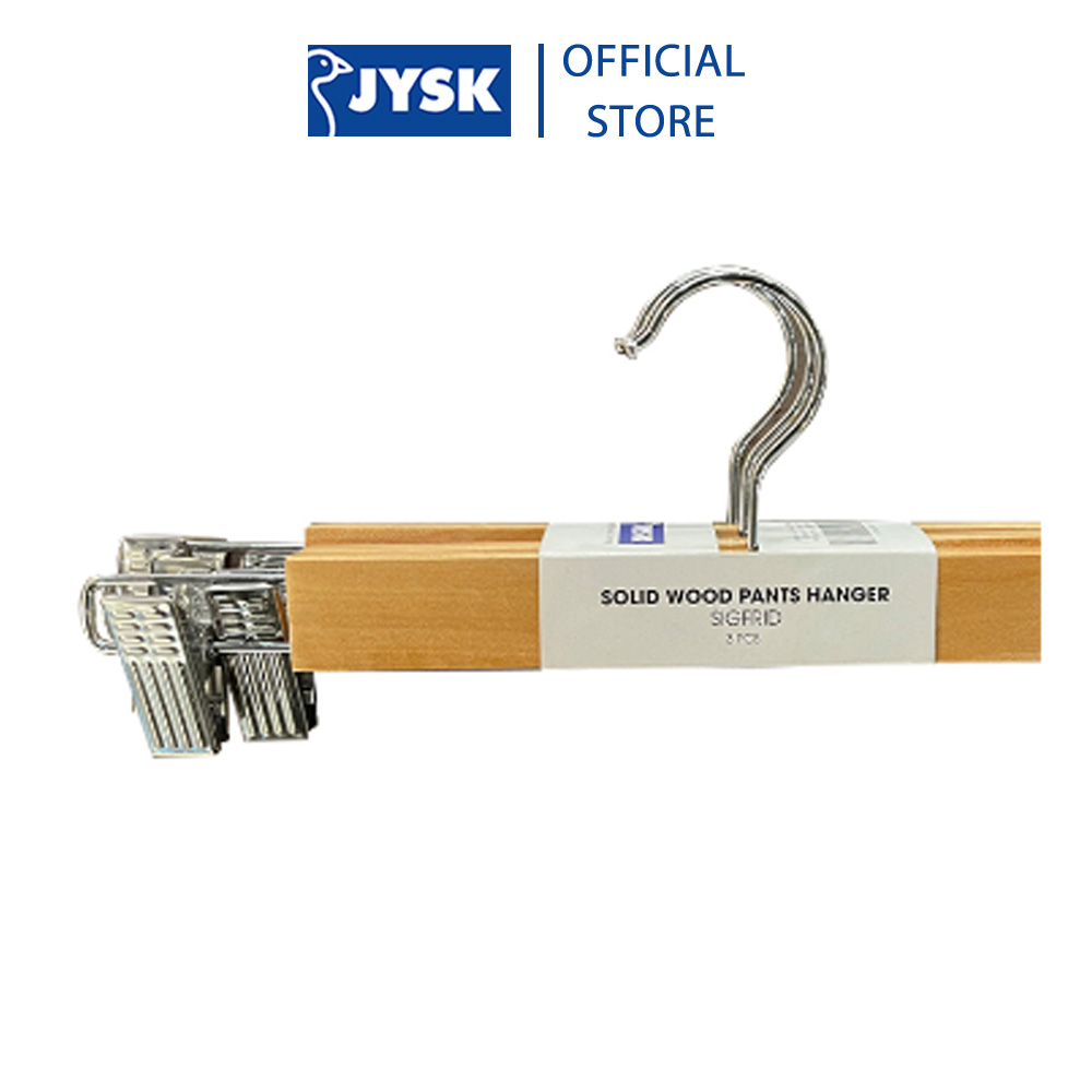 Bộ 3 móc kẹp quần váy | JYSK Sigfrid | gỗ tự nhiên | R33xD1.2xC12cm