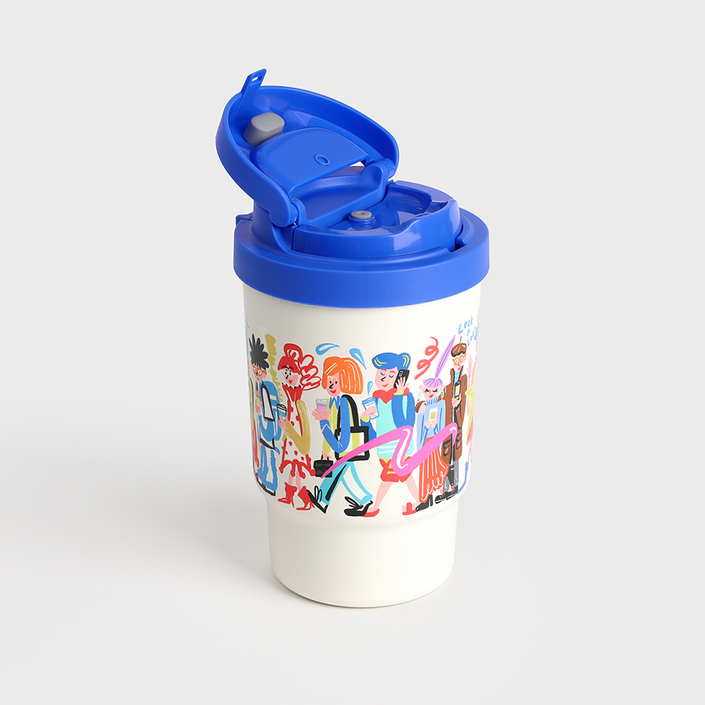 Ly giữ nhiệt LocknLock Vacuum Tumbler LHC3340BLU_TL 400ml, Hàng chính hãng, 3 nắp đậy, có ống hút - JoyMall