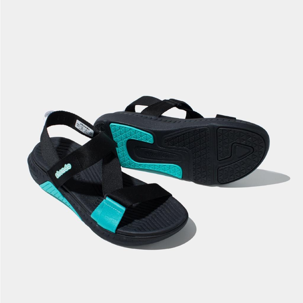 Giày Sandals Nam Nữ Shondo F7 Racing Đen Xanh Mint F7R1313