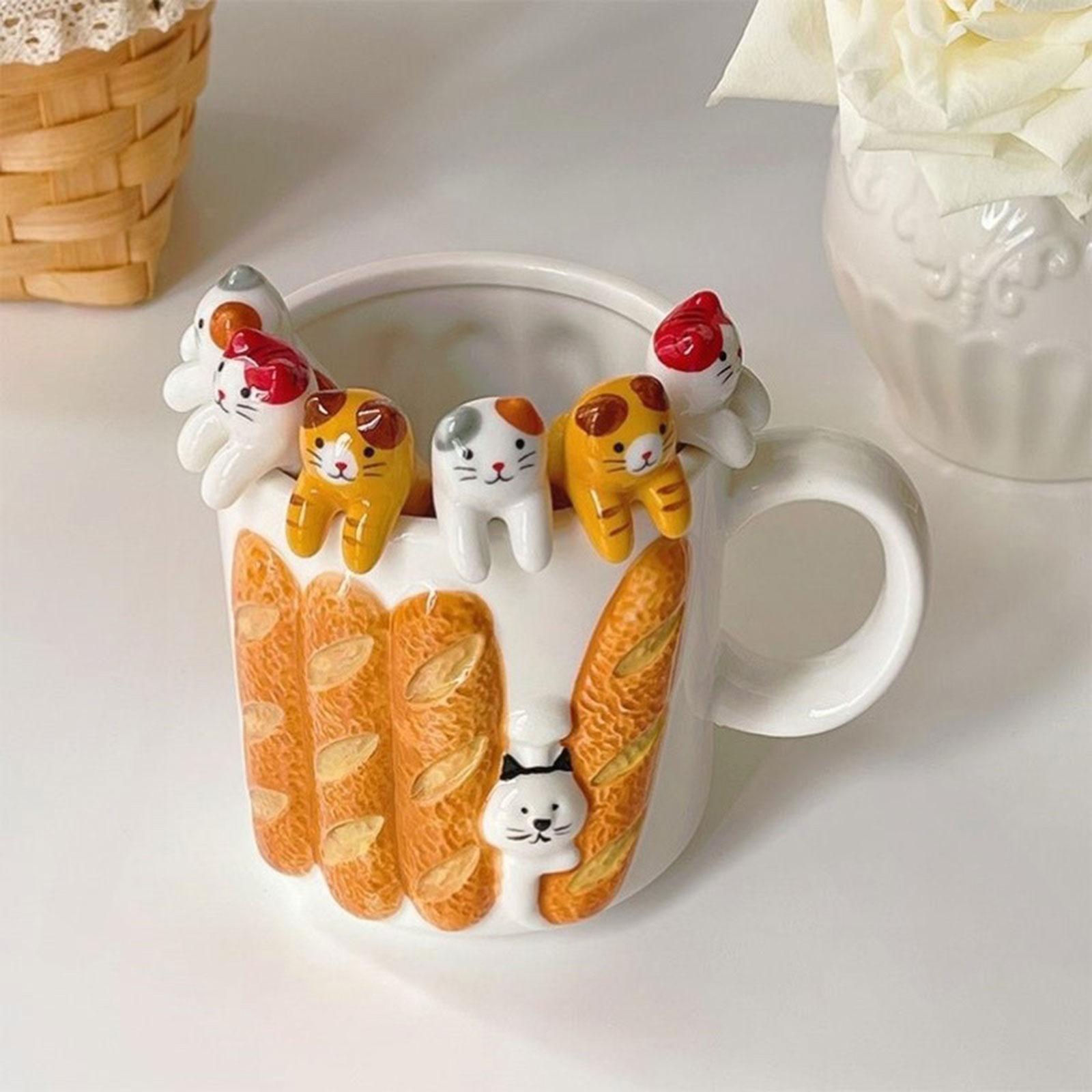 Hanging Coffee Spoon, Small Cat Animal Spoon, Kitchen Tools Ice Cream Flatware Ceramic Cat Spoon, Hangable Tea Spoon, for Kitchen Restaurant