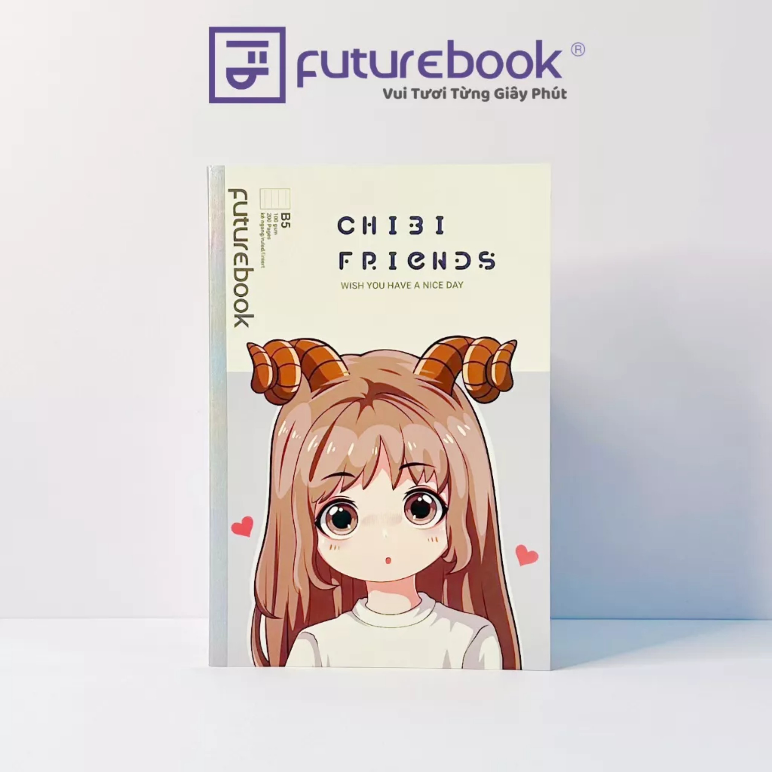 Sổ May Chỉ Cao Cấp CHIBI FRIENDS B5- Dòng Kẻ Ngang- 100GSM. VPP FUTUREBOOK. Giao mẫu ngẫu nhiên.