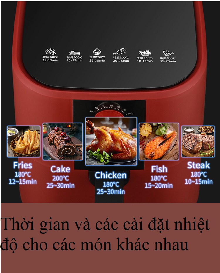 Nồi chiên không dầu(Air Fryer 5L BW-2012D) - Hàng nhập khẩu