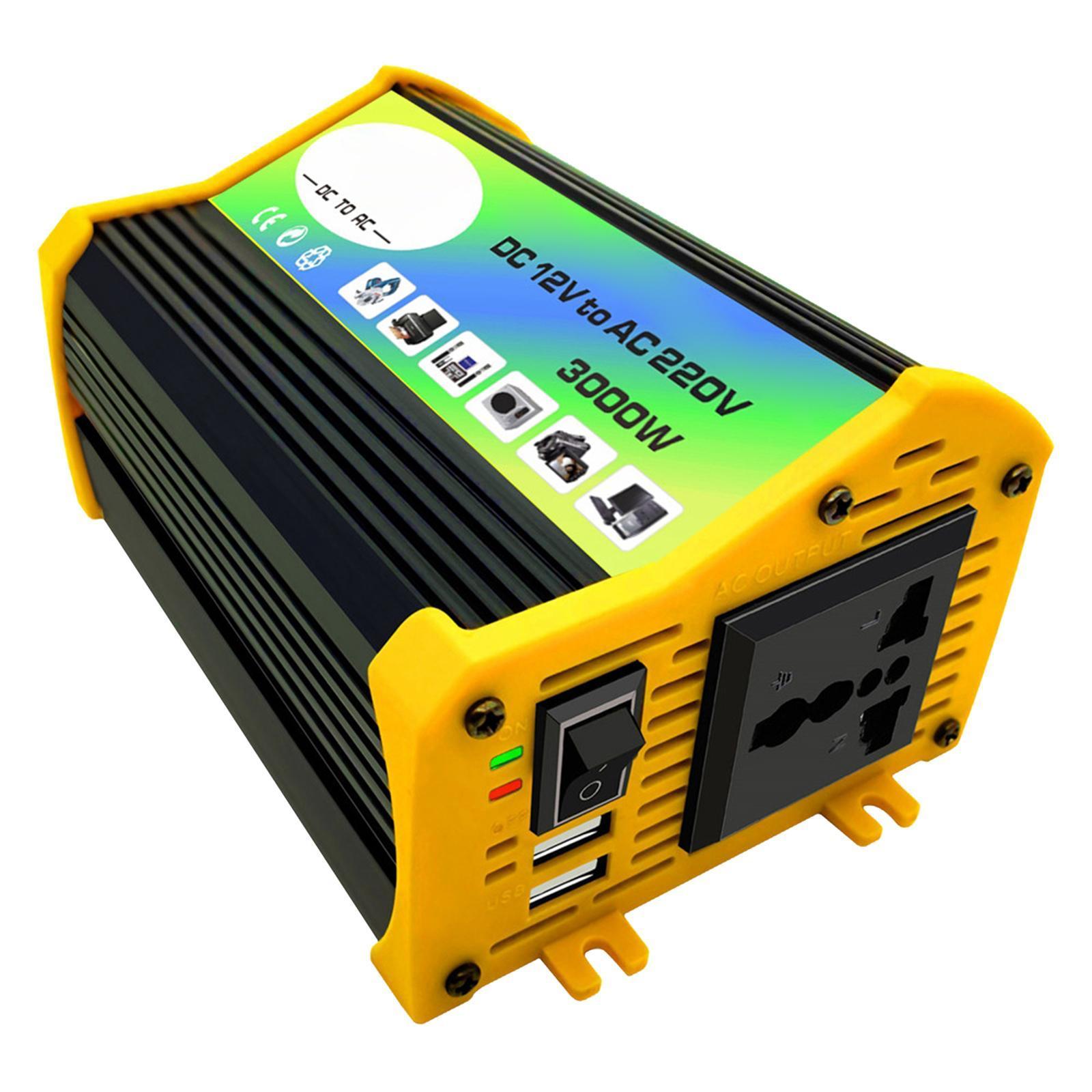 300W DC 12V to  Inverter with 2 USB Charging Ports for Camping Outdoor