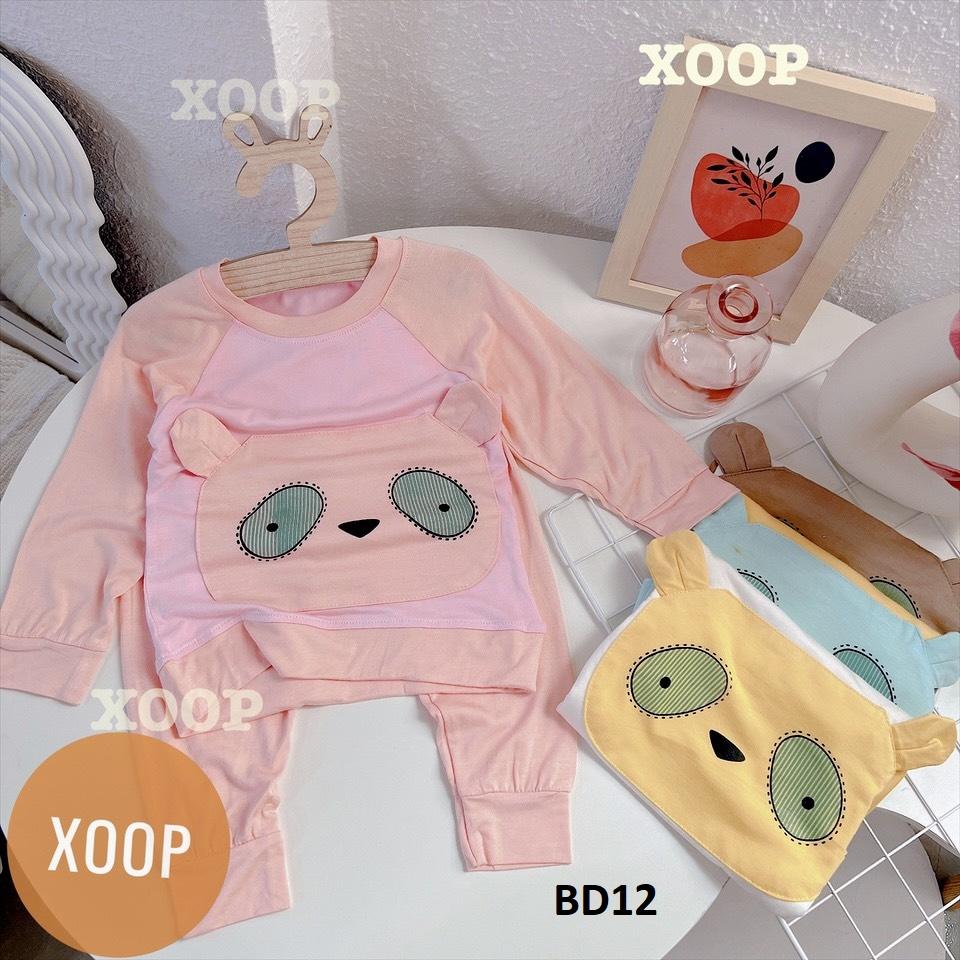 Bộ dài tay xoop chất thun lạnh in họa tiết 2 mắt 2 tai cho bé BD12 shop phúc yến