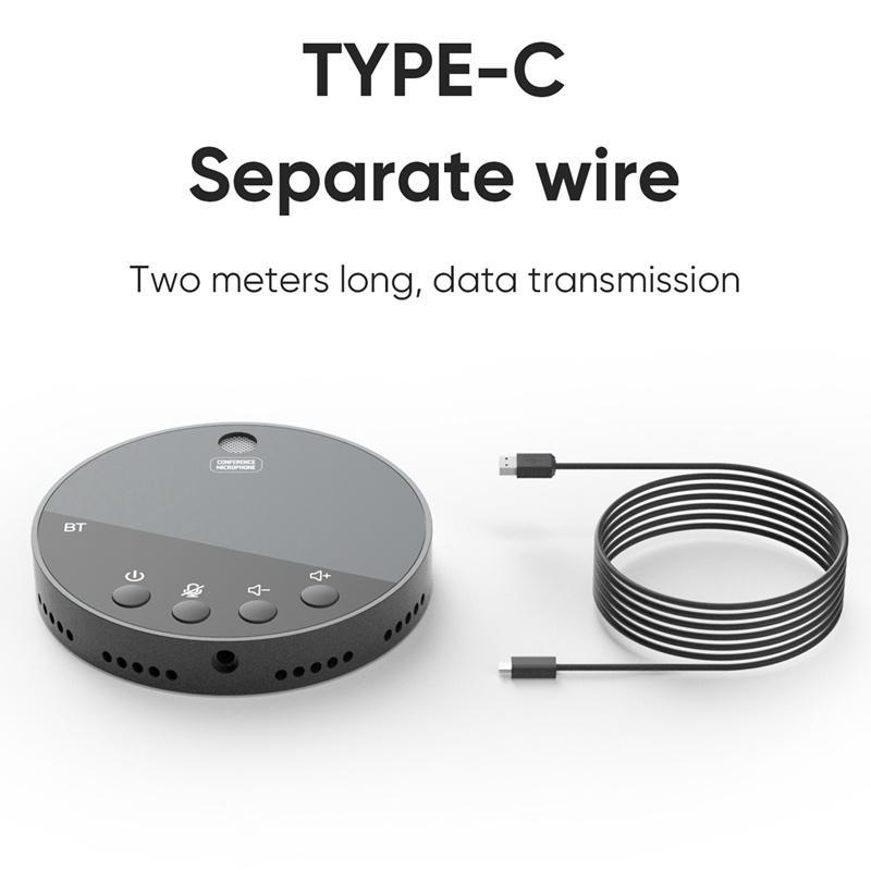 Micro Để Bàn Kết Nối Bluetooth 5.0 Cổng USB 360° Micro Thu Âm Đa Hướng Kèm Loa