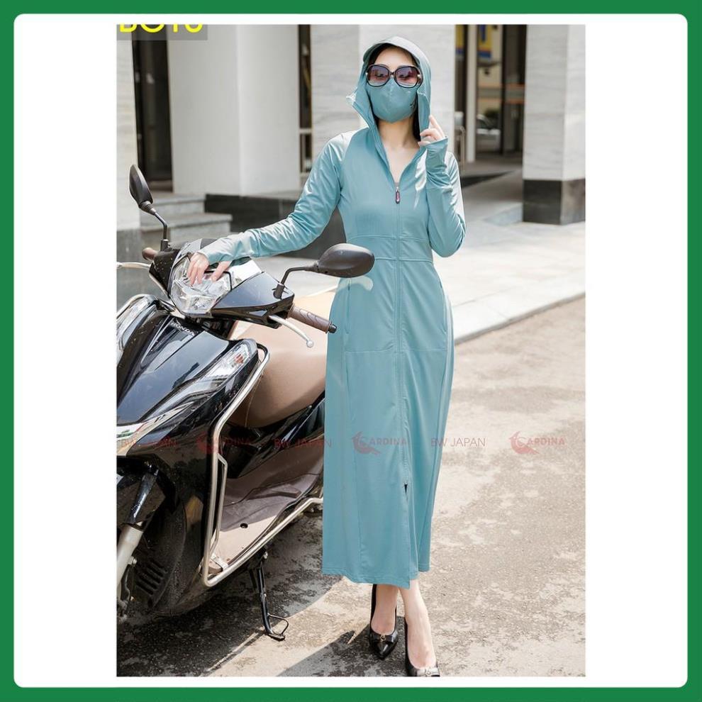 Áo Chống Nắng Nữ thơm khử mùi, Liền Thân 2 Lớp Dáng Dài cao cấp làm mát cơ thể