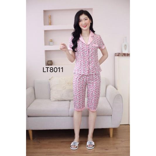 Lửng pizama hoa đông tiền 2 màu siêu xinh ảnh thật