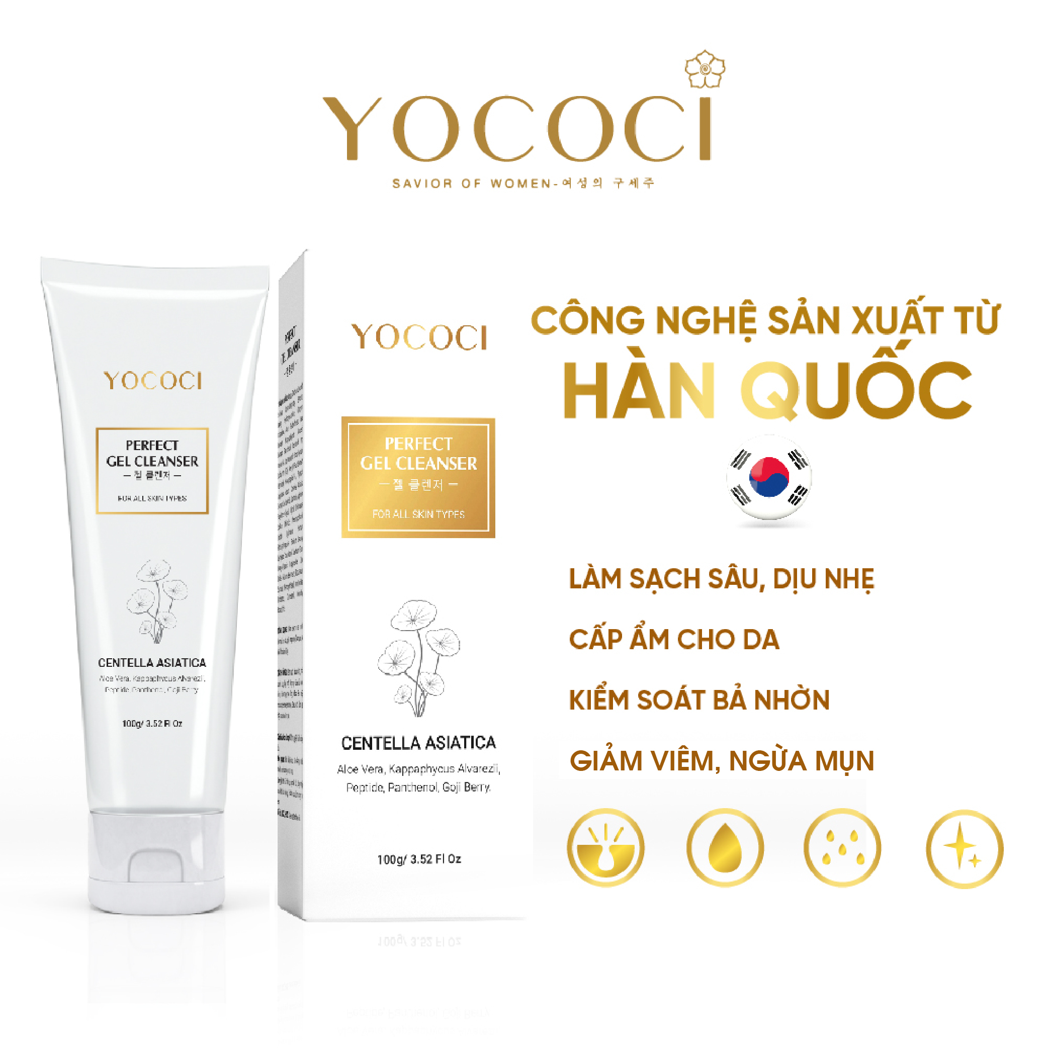 Bộ 2 sản phẩm làm sạch Yococi (Sửa Rửa Mặt 100g + Tẩy Trang 100g)