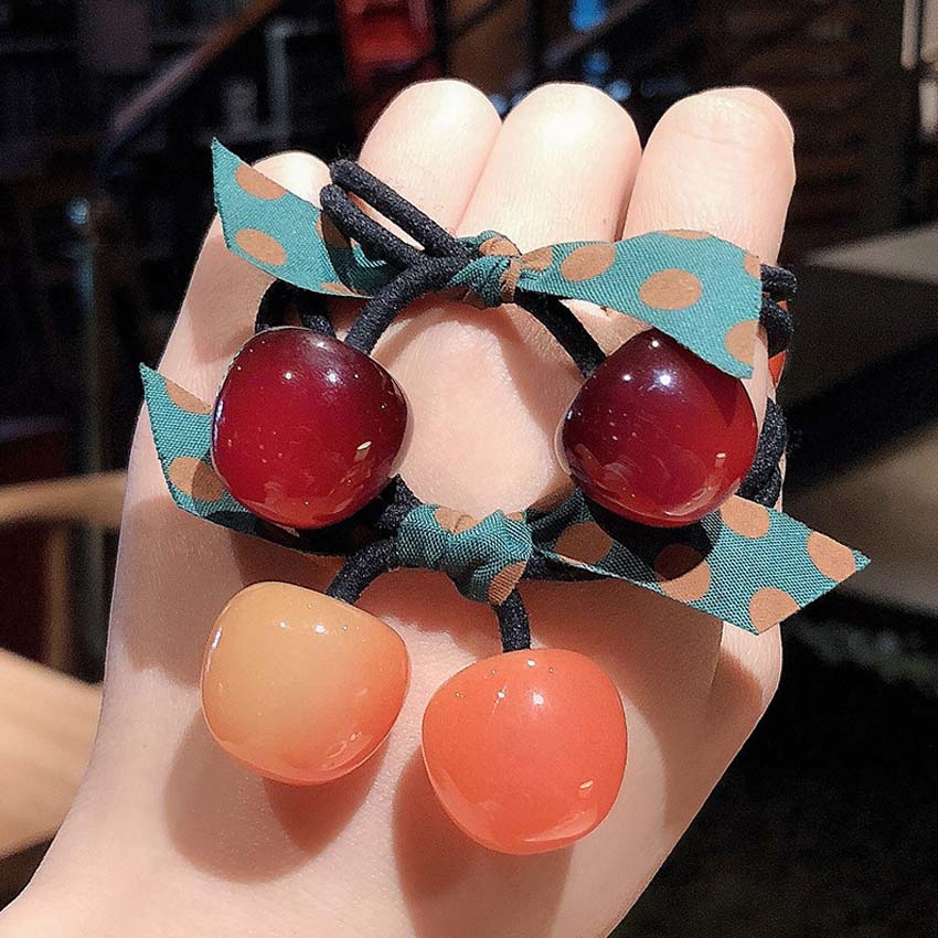 Dây buộc tóc nữ Cherry NASI dễ thương phong cách hàn quốc thun cột tóc nữ co giãn tốt phụ kiện tóc
