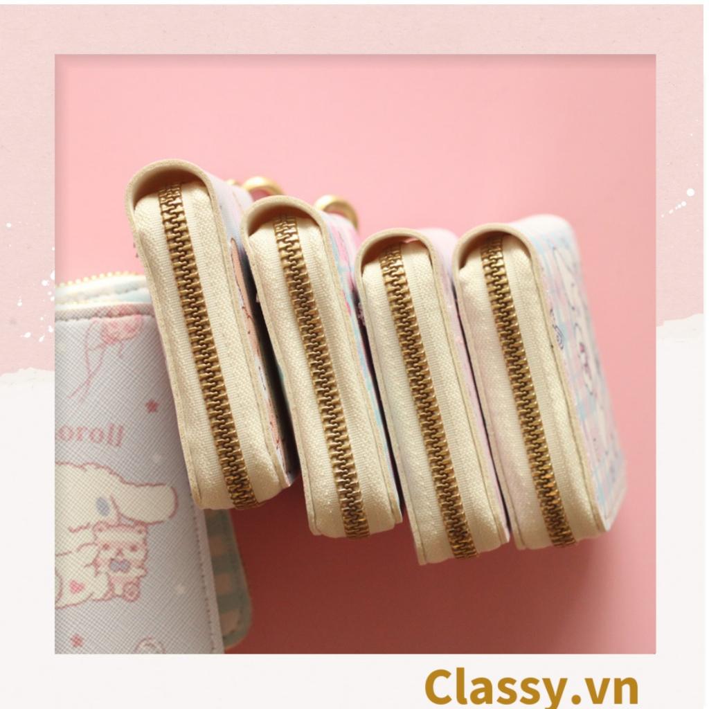 Ví ngắn Classy đựng tiền, thẻ ngân hàng dạng khóa kéo đựng thẻ khóa dây kéo tiện lợi T1544