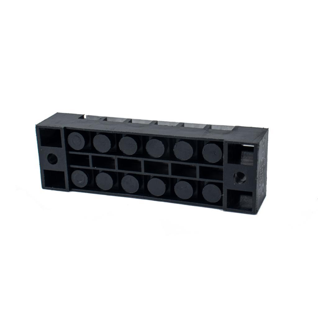 5Pcs Dual Row 6P Screw Barrier Terminal Block with Fork Type Terminal Barrier Strips