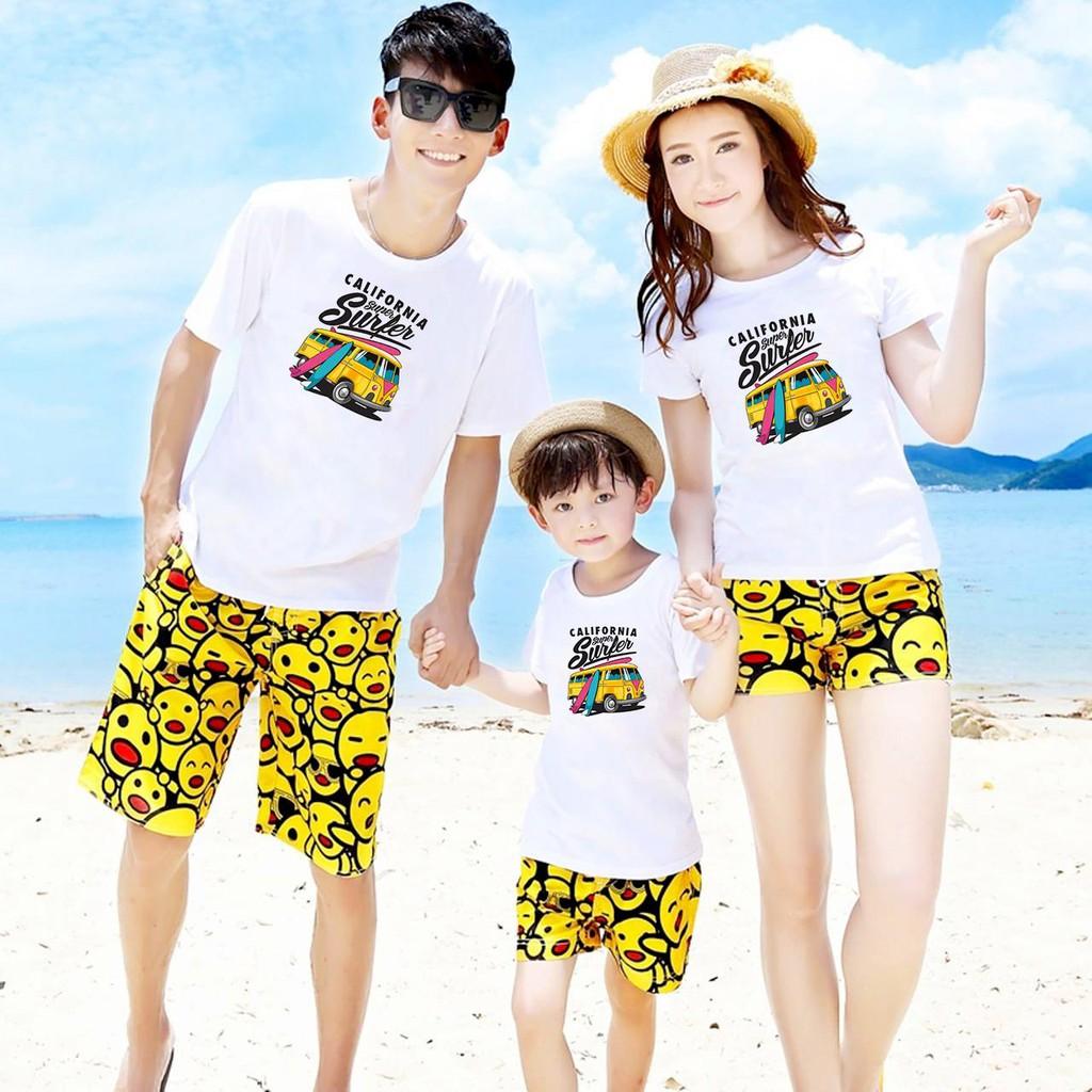 Áo thun gia đình đẹp in lên xe du lịch dễ thương cao cấp