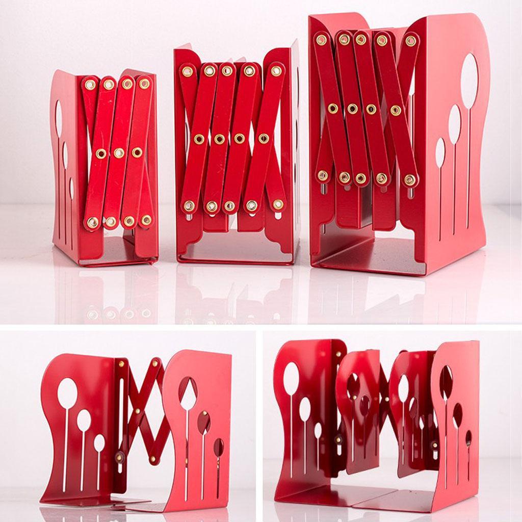 Adjustable Metal Bookends Office Non-slip Book Holder