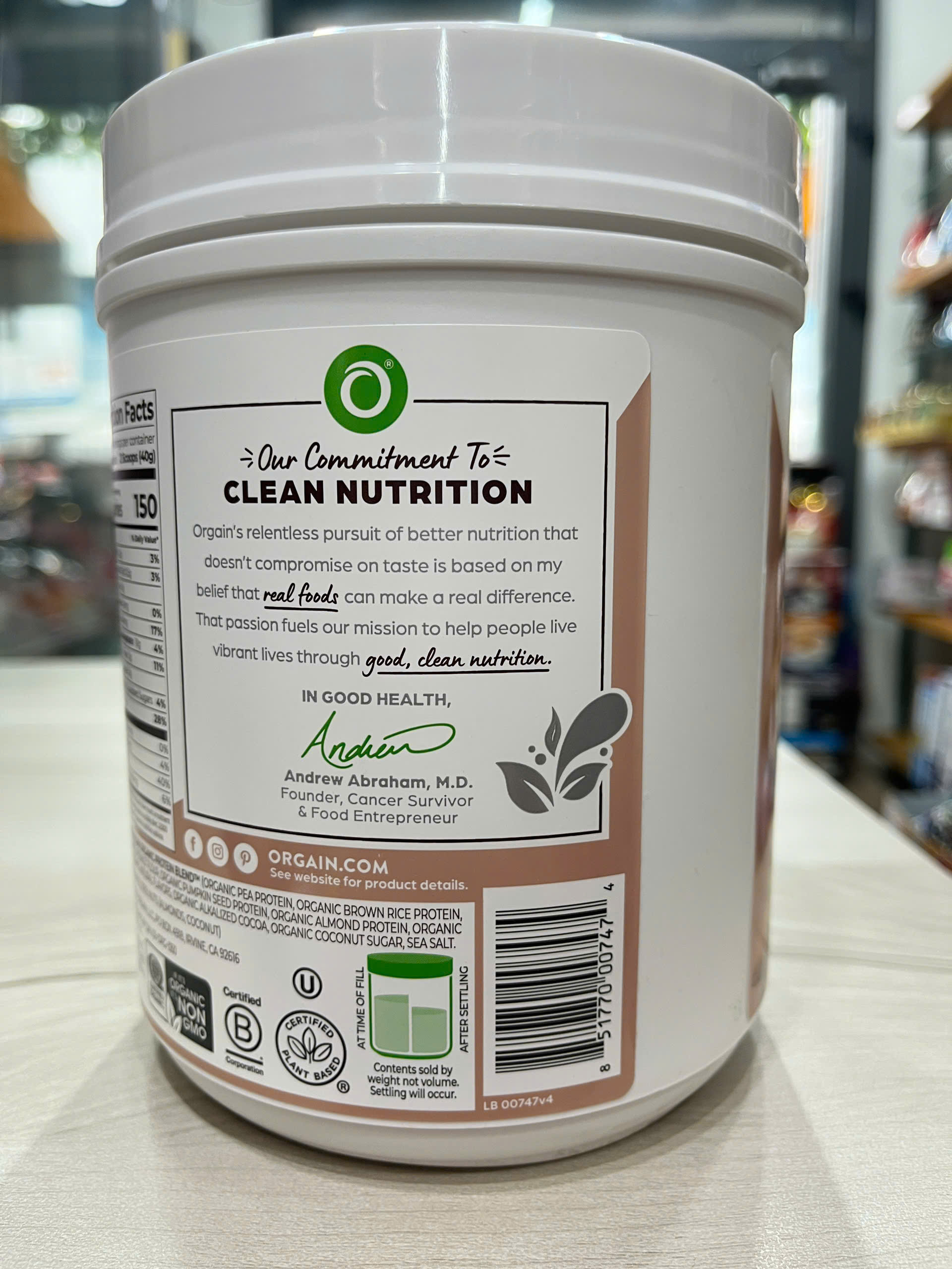 Date 09/26 Bột Protein hữu cơ Orgain Simple Organic Protein Powder Vị Chocolate 567g Mỹ - Creamy Chocolate