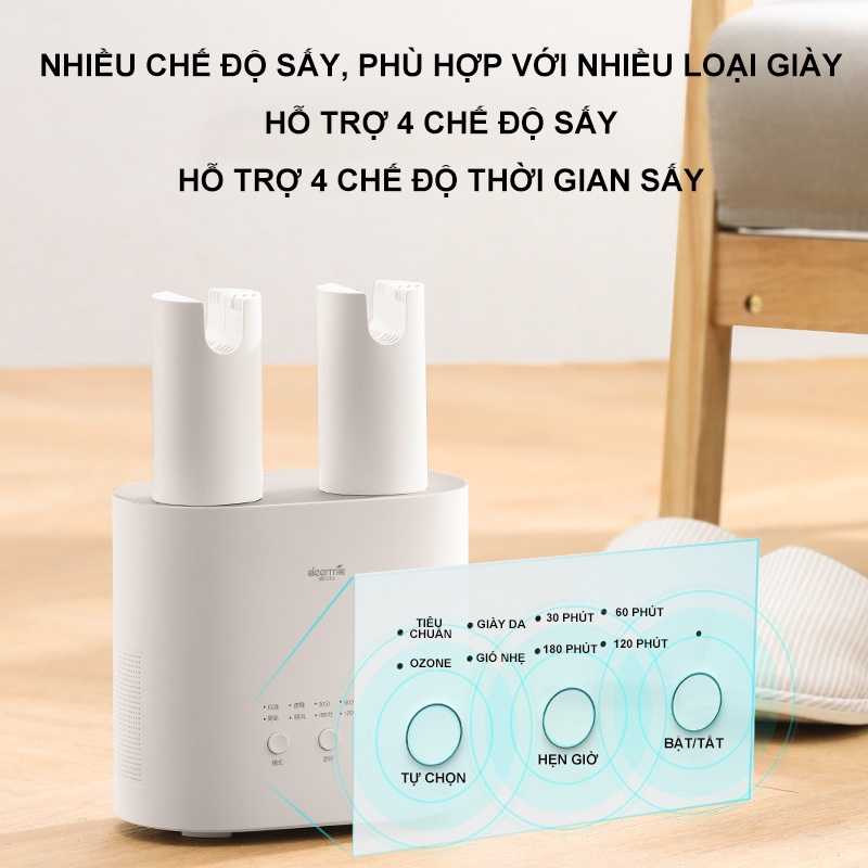 Máy sấy giày thông minh đa chức năng Deerma HX10W phiên bản quốc tế- Hàng Nhập Khẩu