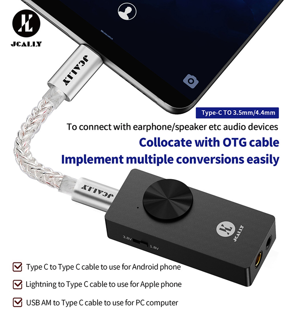 JCALLY AP10 Dual DAC CS43131 | Bộ giải mã Type C | Hỗ trợ giải mã DSD256 | Dongle Dac Amp - Hàng Chính Hãng