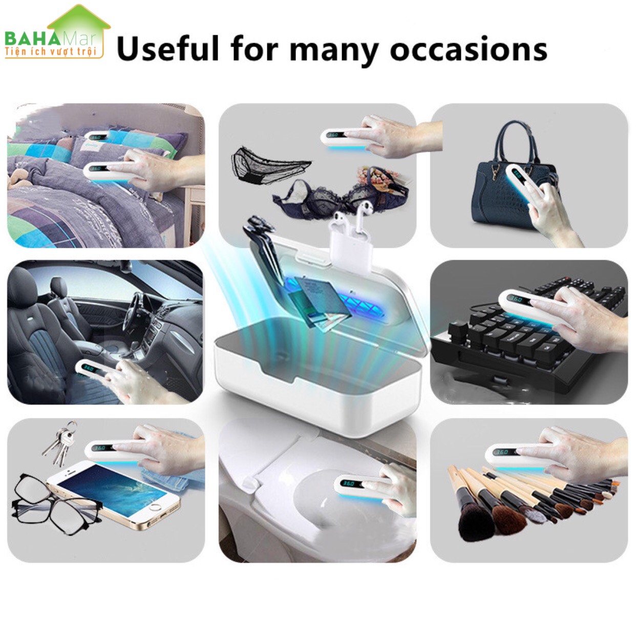 HỘP THANH LỌC KHỬ KHUẨN ĐỒ DÙNG, ĐỒ CHƠI, ĐỒ LÓT BẰNG ĐÈN OZONE VÀ TIA UV "BAHAMAR" có hai chức năng tinh lọc tia cực tím và ozone, thanh lọc khả năng mạnh hơn, cho bạn bảo vệ kép.