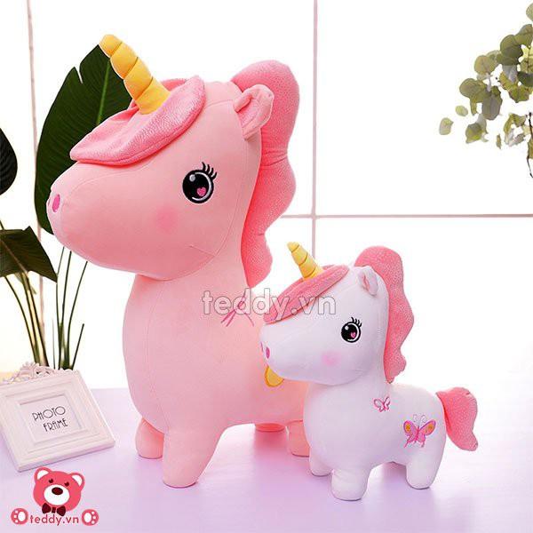 Gấu Bông Ngựa Unicorn Thêu Hoa Size Mini Siêu Đẹp