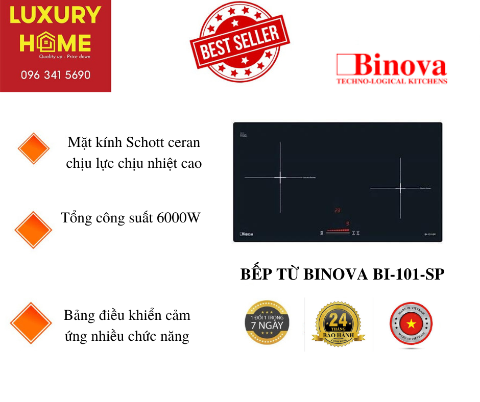 BẾP TỪ BINOVA BI-101-SP - Hàng chính hãng