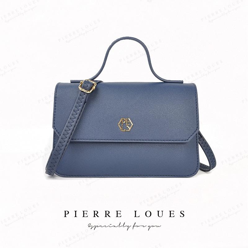 túi đeo chéo nữ hàng hiệu Pierre Loues có quai cầm thời trang Hàn Quốc – PL51439 – xanh đen