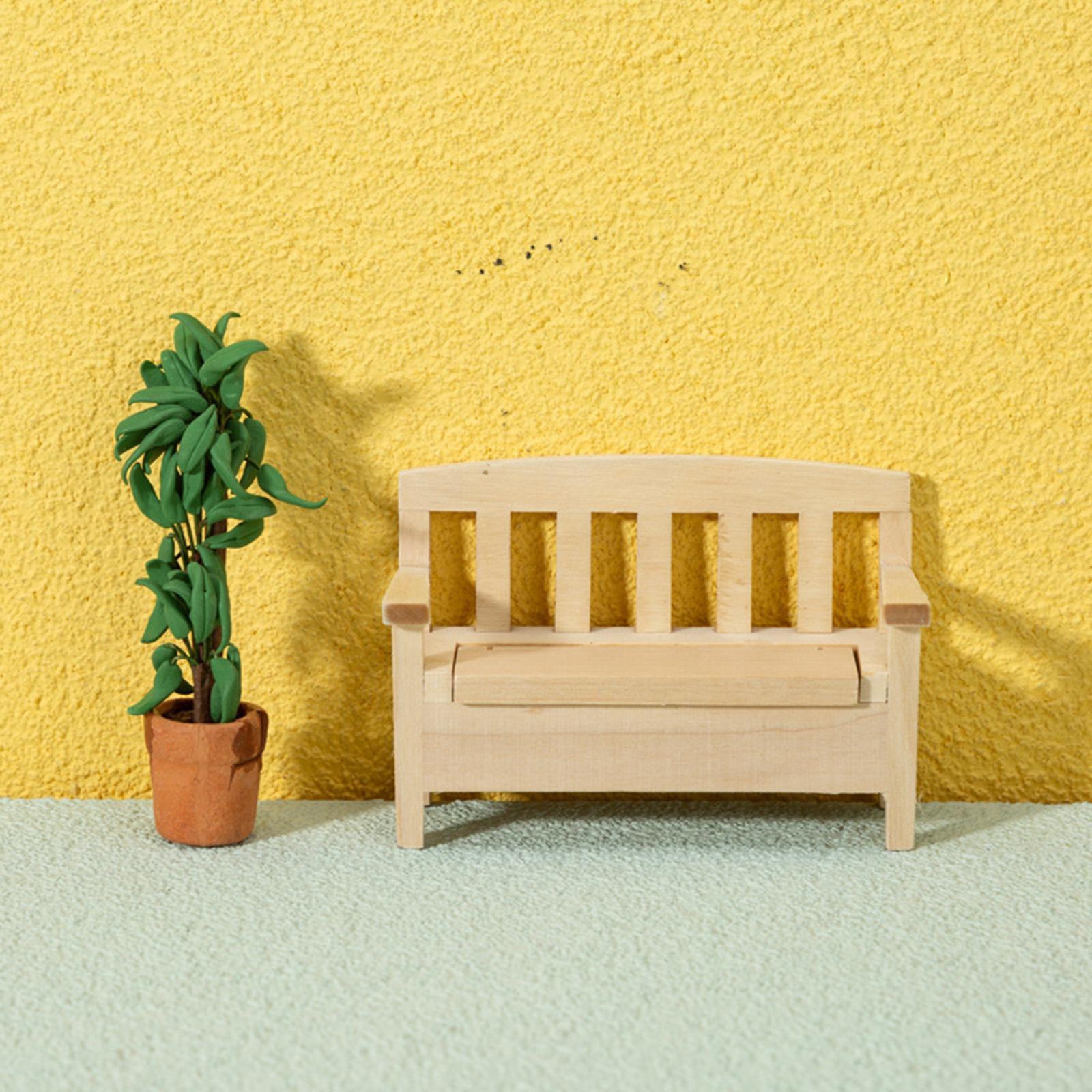1:12 Scale Back Chair ,Mini Toy Dollhouse Decoration Accessories, DIY Scene Model Wood Furniture Model Living Room Decor Toy