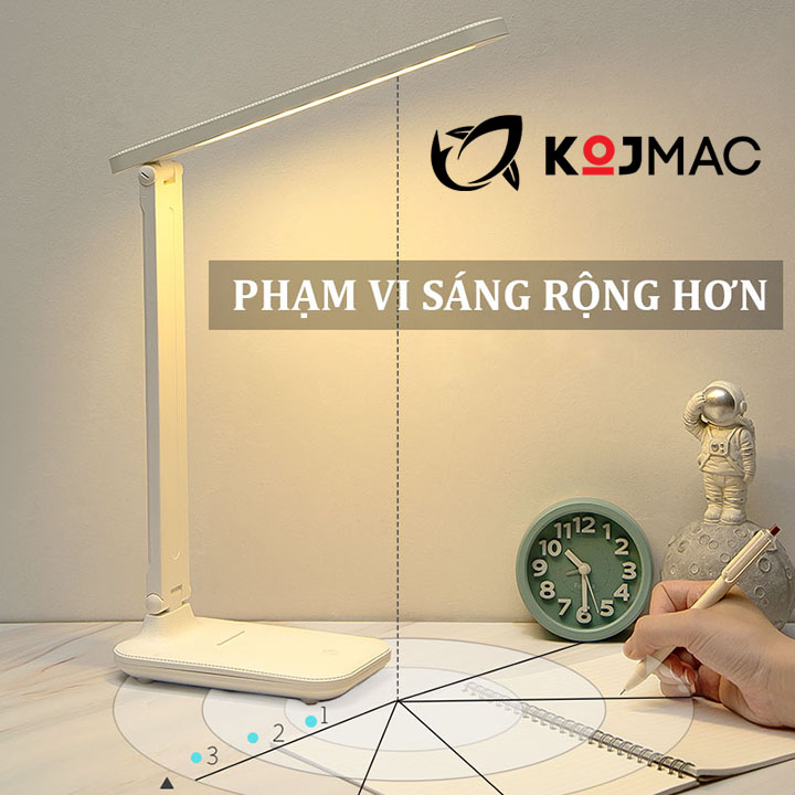 Đèn Học Để Bàn Siêu Sáng KOJMAC Desk Lamp Led Light Smart - Hàng Nhập Khẩu ( Cao Cấp Nhiều Mẫu Size Tùy Chọn, 3 Chế Độ Trắng Ấm Vàng, Thiết Kế Thông Minh Xếp Gọn, Chống Cận Thị Đèn Đọc Sách Tủ Đầu Giường Ngủ ... sạc Pin USB )