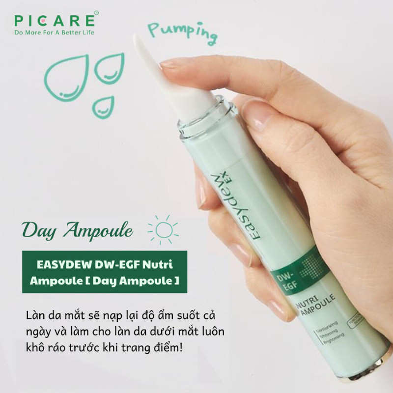 Tinh chất giúp dưỡng sáng da cấp ẩm hỗ trợ dấu hiệu lão hóa ban ngày Easydew Ex DW-EGF Nutri Ampoule 15ml