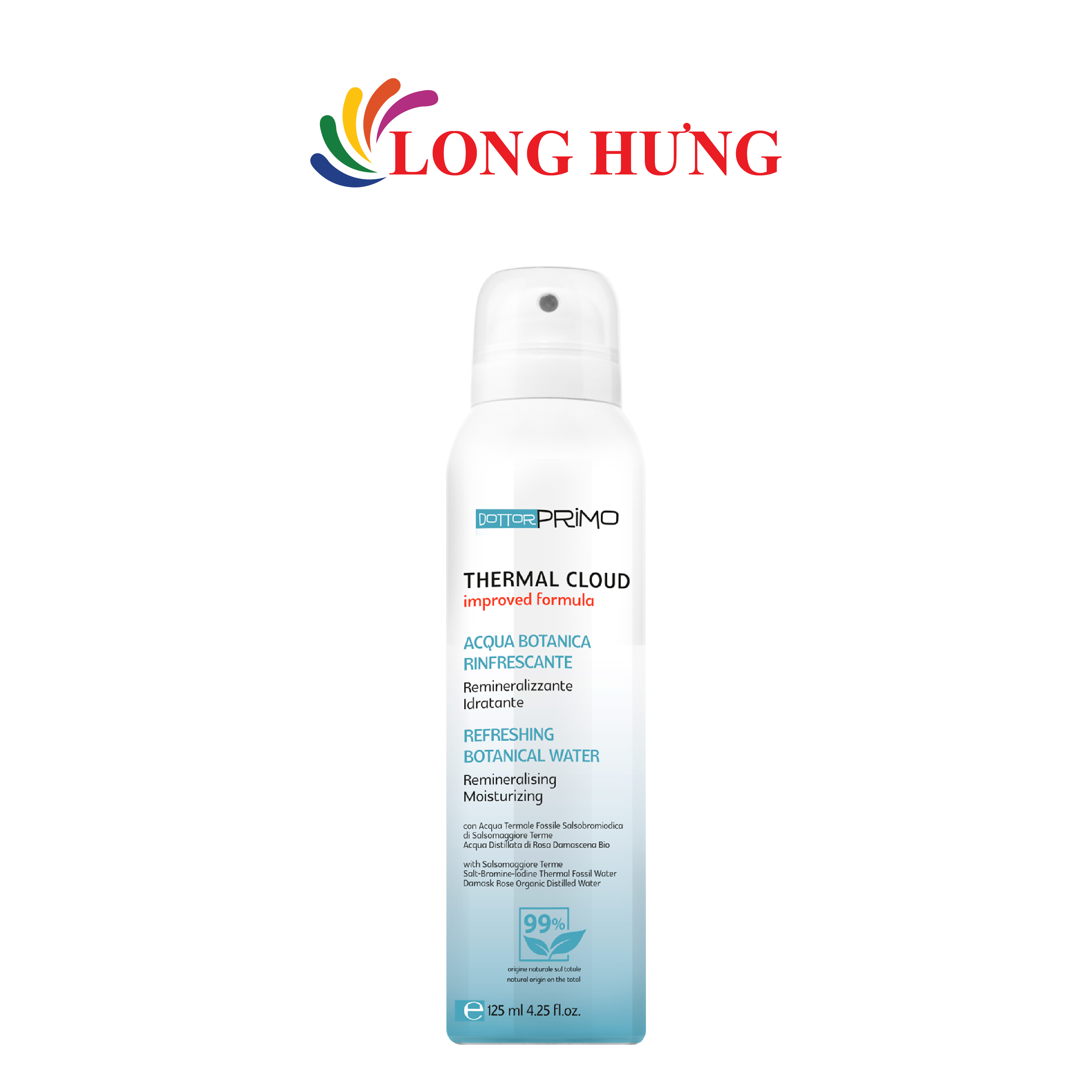 Xịt khoáng hữu cơ dưỡng ẩm da DottorPrimo Thermal Cloud (125ml) - Hàng chính hãng