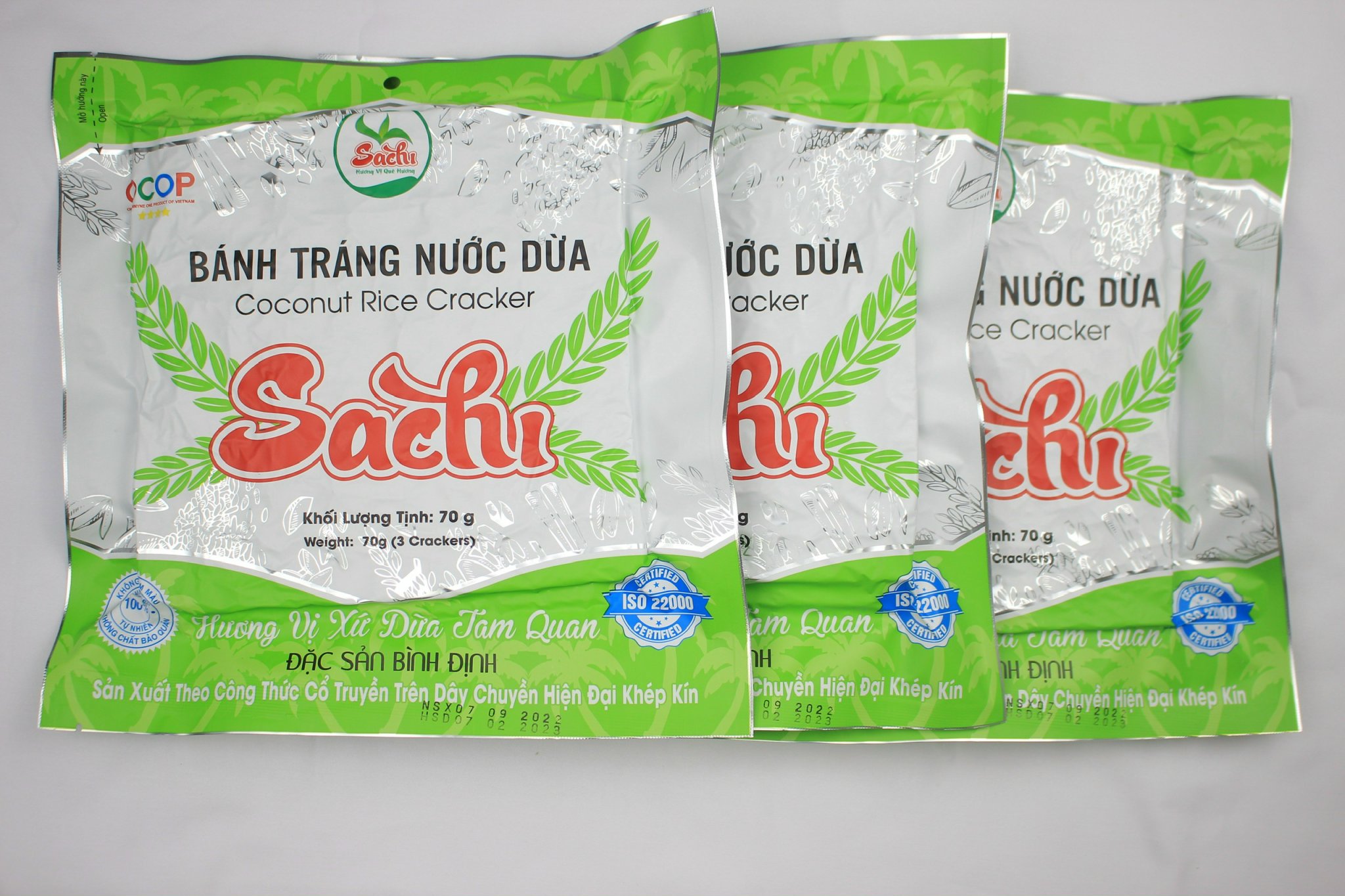 Bánh Tráng Nước Cốt Dừa Nướng Sẵn Sachi Bì Loại 70Gram