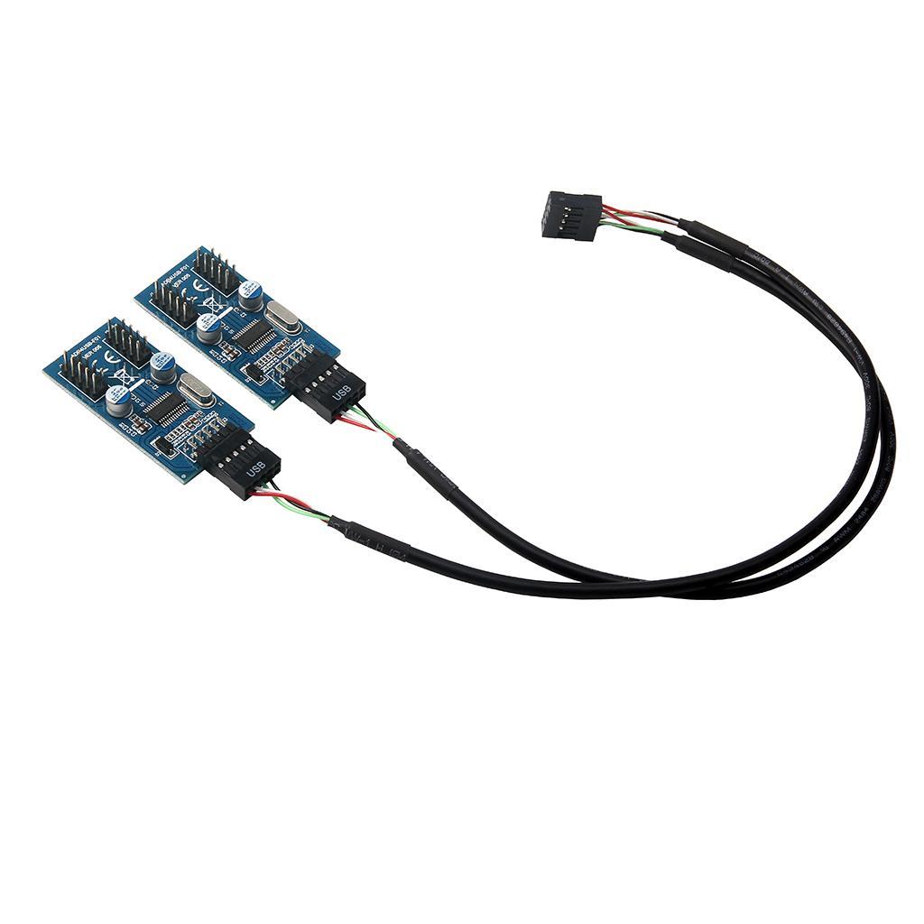 2X Motherboard Header Multiplier 9 Pin USB 2.0 9Pin 1