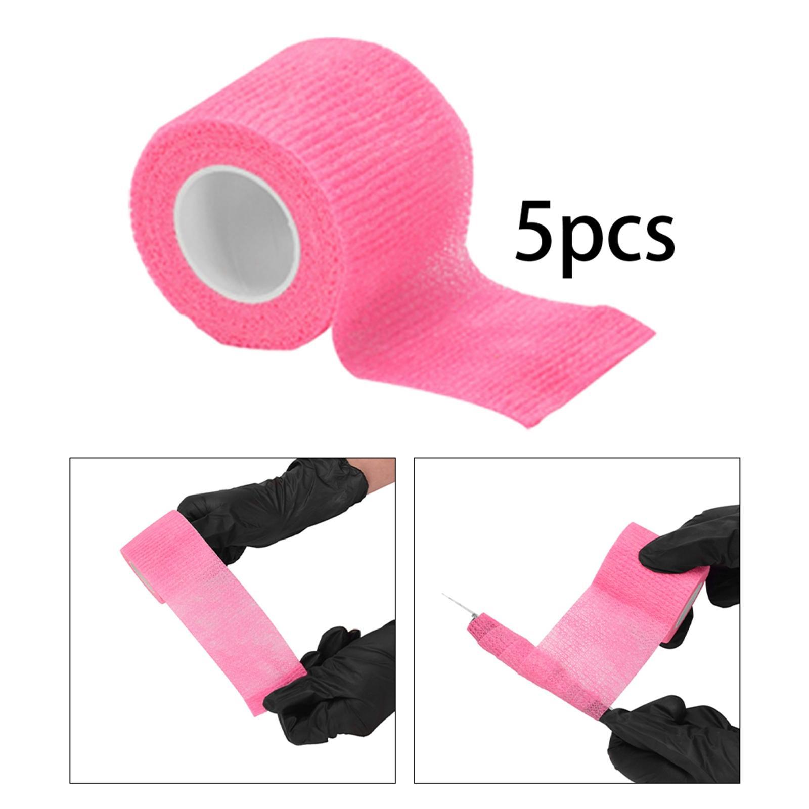 5Pcs Self Adhesive Bandage Wrap, Disposable Athletic Cohesive Bandage Movement Sports Tape for Sprains Swelling Sports Injury Protection