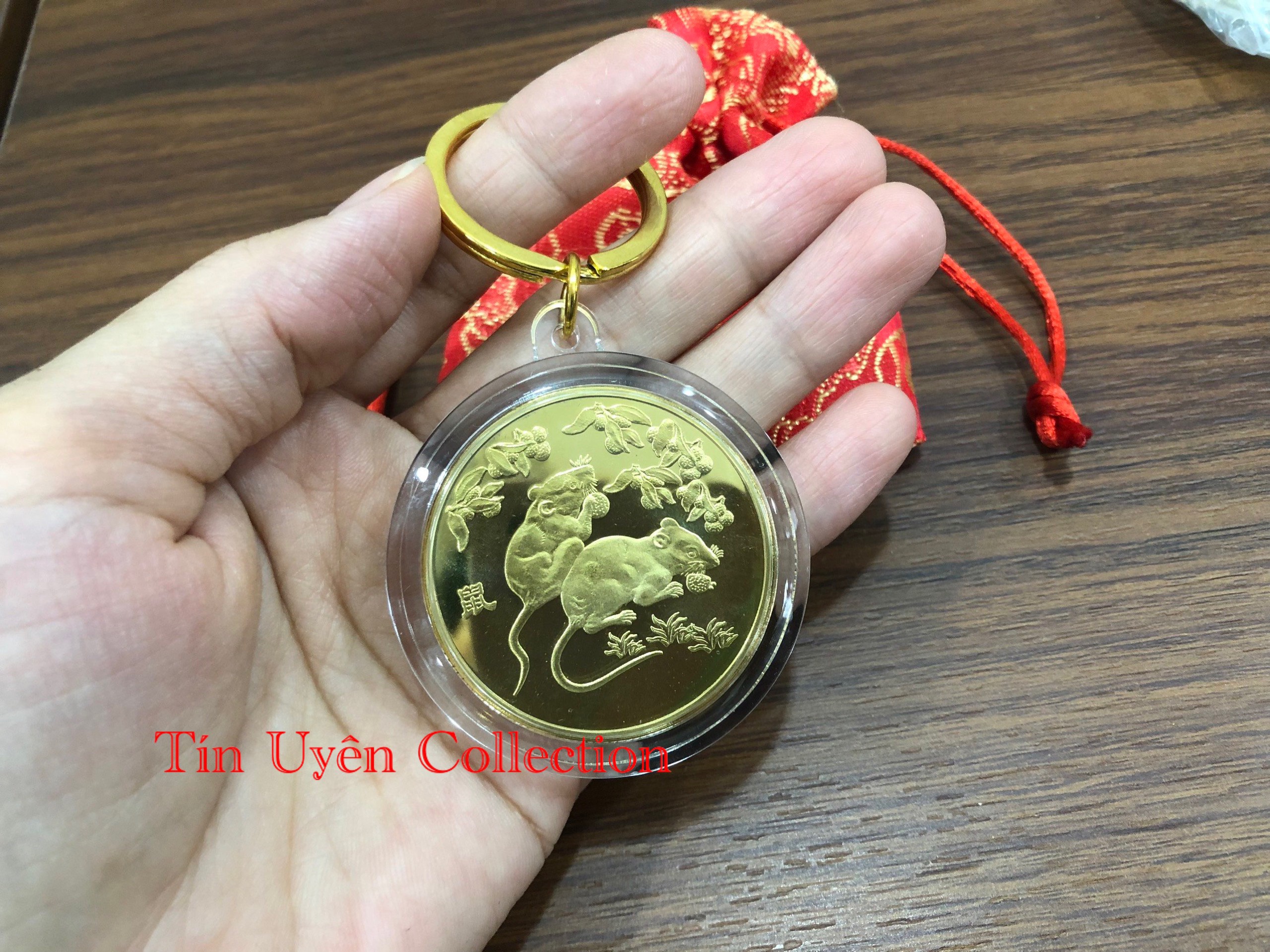 Móc Khóa Đồng Xu Hình Con Chuột cho người tuổi Tý