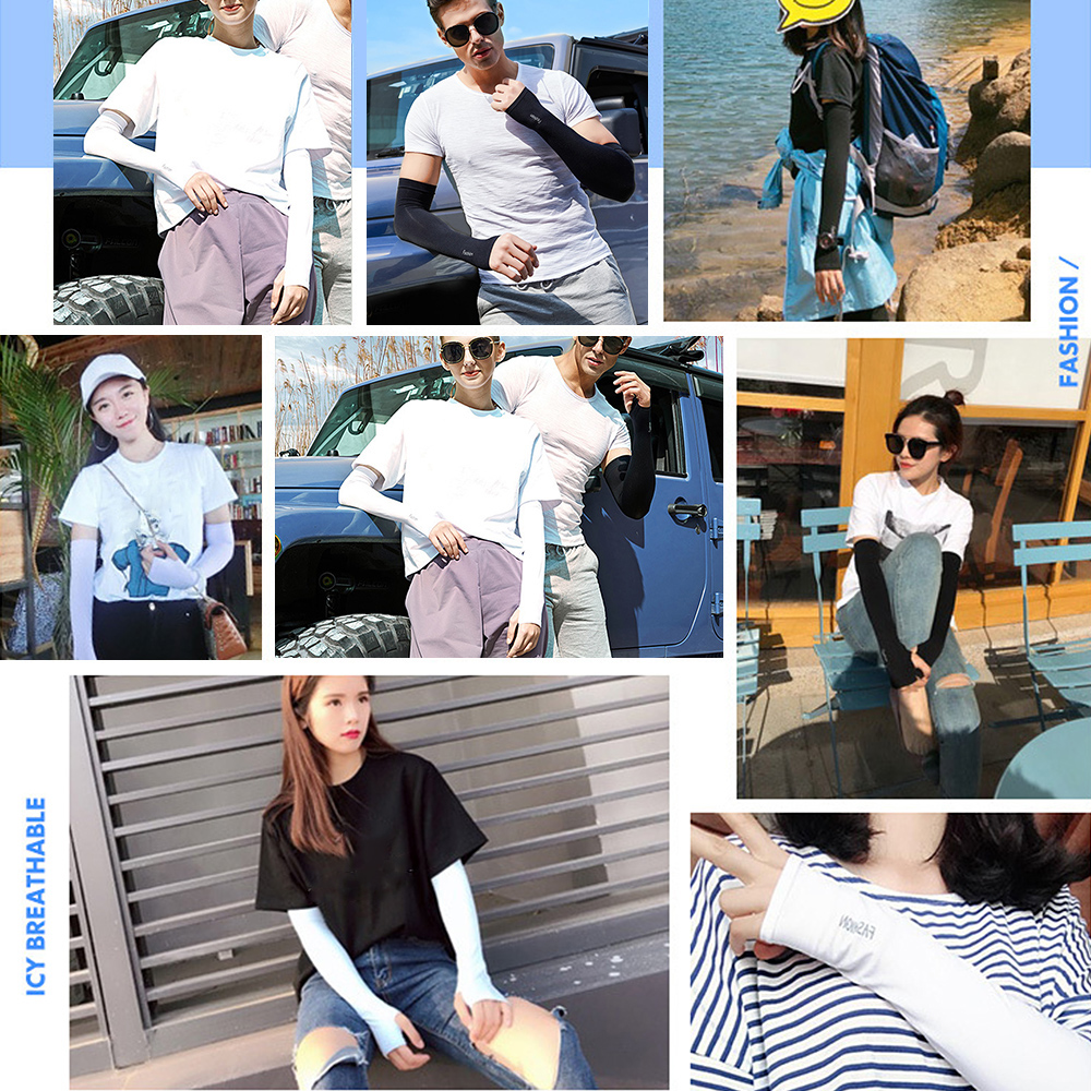 1 Cặp Tay Áo Làm Mát Chống Tia UV Dành Cho Người Đạp Xe/Lái Xe/Chạy Bộ