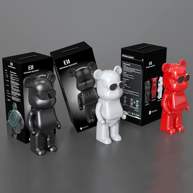 Loa Bluetooth hình gấu bạo lực Loa di động không dây TWS Cột siêu trầm công suất cao Loa máy tính PC Máy nghe nhạc loa hình gấu Màu sắc: ĐEN