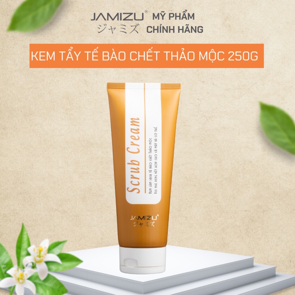 Kem Tẩy Tế Bào Chết Thảo Mộc Dưỡng Ẩm Toàn Thân JAMIZU Dùng Cho Mặt và Body 250g