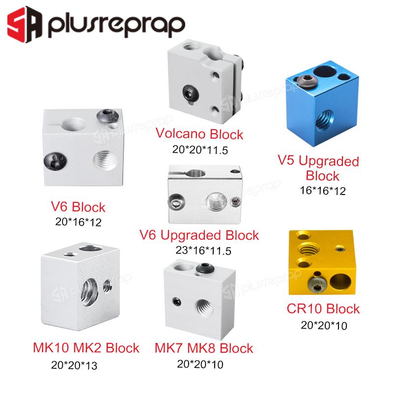 Phụ kiện máy in 3D Khối nóng MK7 MK8 MK10 V5 V6 Volcano CR10 cho đầu in Đầu đùn J-Head Block