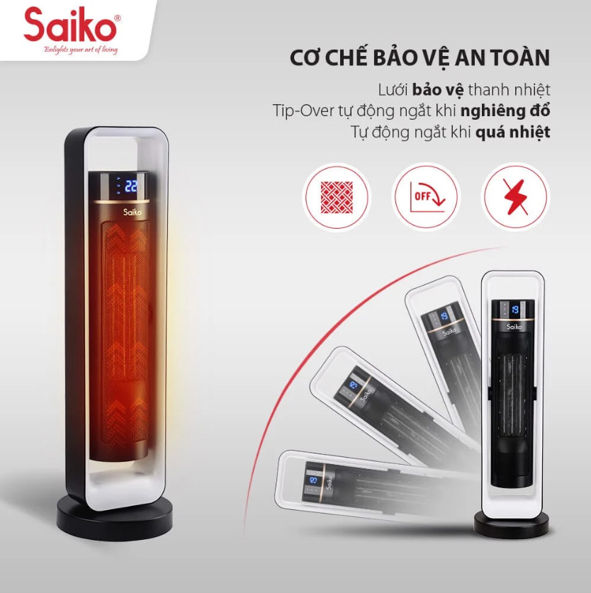 Máy Sưởi Gốm Saiko CH-2200R 2200W