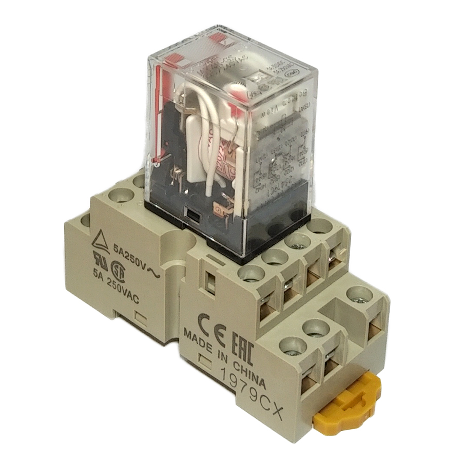 Rơ le trung gian 14 chân bao gồm đế cắm MY4N-GS AC220/240 + PYF14A-N