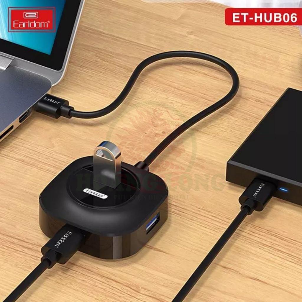 Ổ Cắm USB Earldom HUB-06 (Hỗ Trợ 4 Cổng USB 2.0) - Hàng nhập khẩu