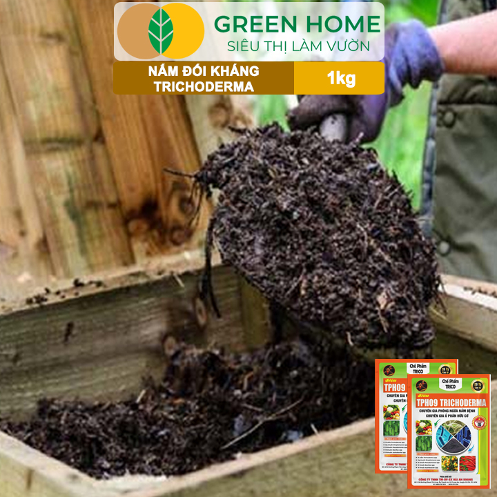 Men Vi Sinh Nấm Trichoderma Greenhome, Bao 1kg, Ủ Phân Hữu Cơ, Ủ Rác,Khử Mùi, Cải Tạo Đất