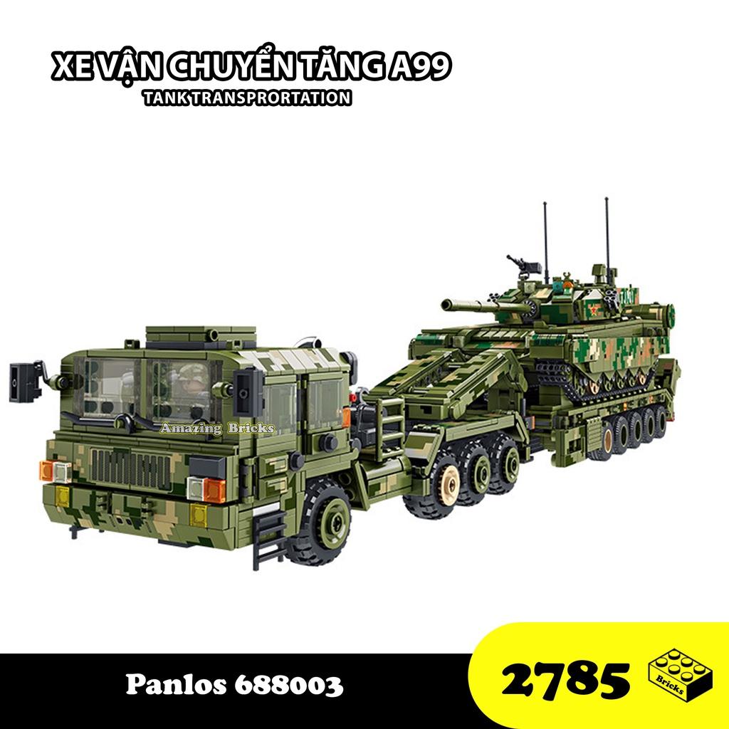 Đồ chơi Lắp ráp Xe vận chuyển Tăng, Panlos 688003 Tank Transportation, Xếp hình thông minh, Mô hình quân sự