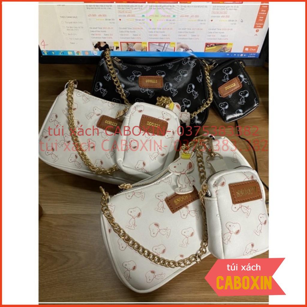 Túi Đeo Chéo Snoopy FREESHIP Túi Kẹp Nách Nữ Da Mềm Tặng Kèm Ví Nhỏ Và Móc Treo Hình Cún -CABOXIN tuyển sỉ toàn quốc
