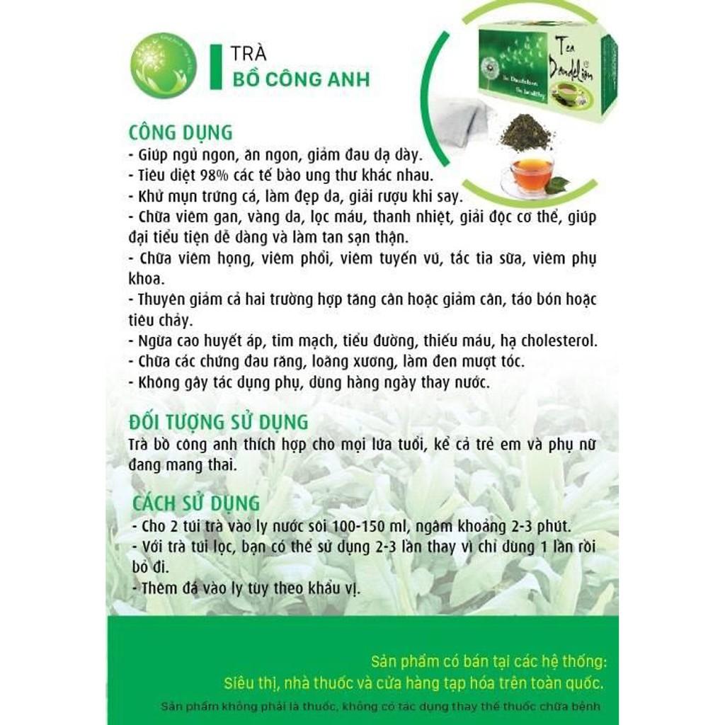 Combo 4 Hộp Trà Bồ Công Anh P&K - mát gan, giải độc, ngừa ung thư