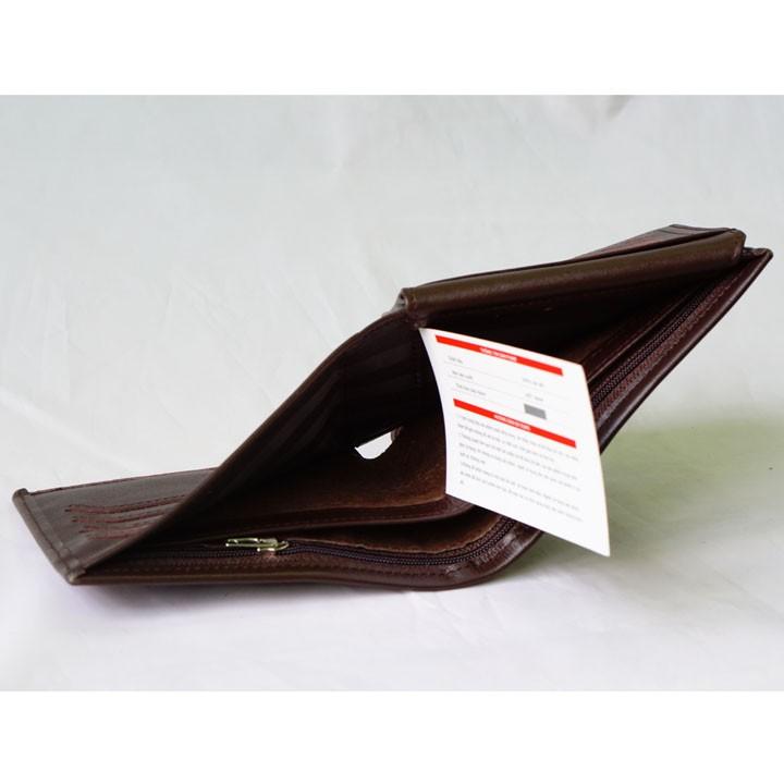 Ví Da Bò - Màu Nâu Đỏ Dáng Ngang - VB001-NDODN