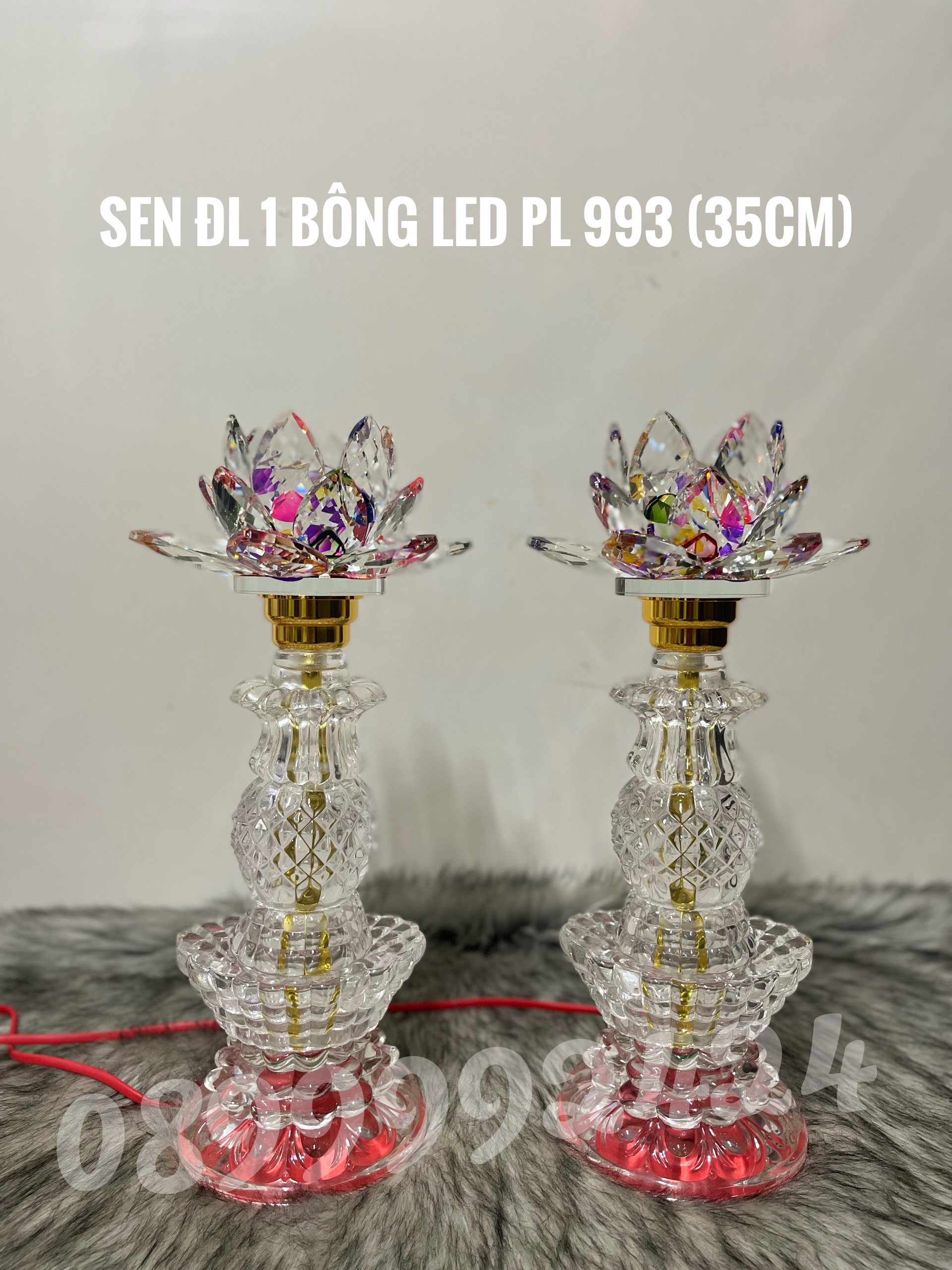 ĐÈN THỜ PHA LÊ  CAO CẤP 993 (35CM) GIÁ BÁN 1 CẶP