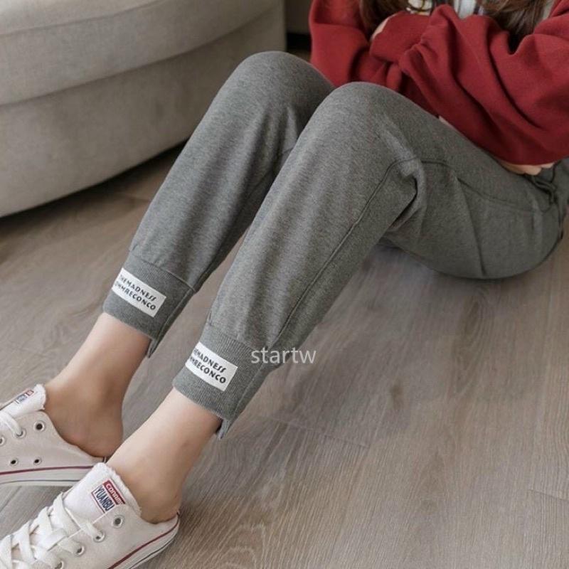 Quần dài bầu thể thao thu đông nỉ da cá bo gấu jogger đẹp thời trang giá rẻ QB09