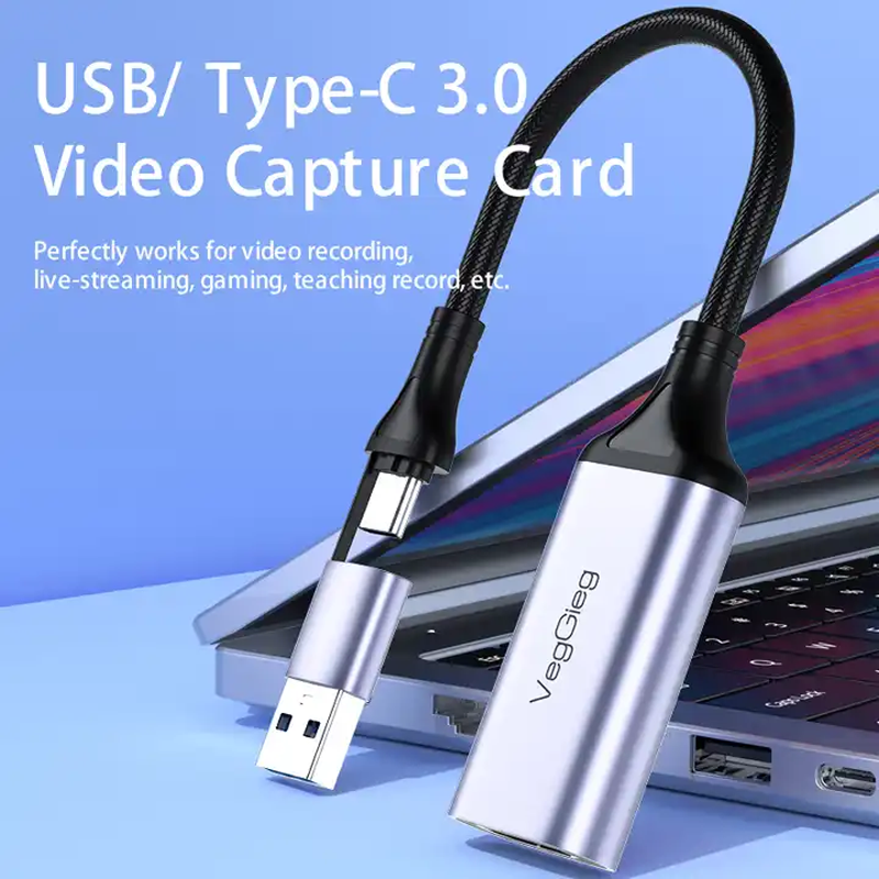 Usb Video Capture Card | Đầu Chuyển Đổi HDMI Full HD Đưa Hình Ảnh Vào Máy Tính Laptop Veggieg V-Z632 Hàng Chính Hãng Veggieg